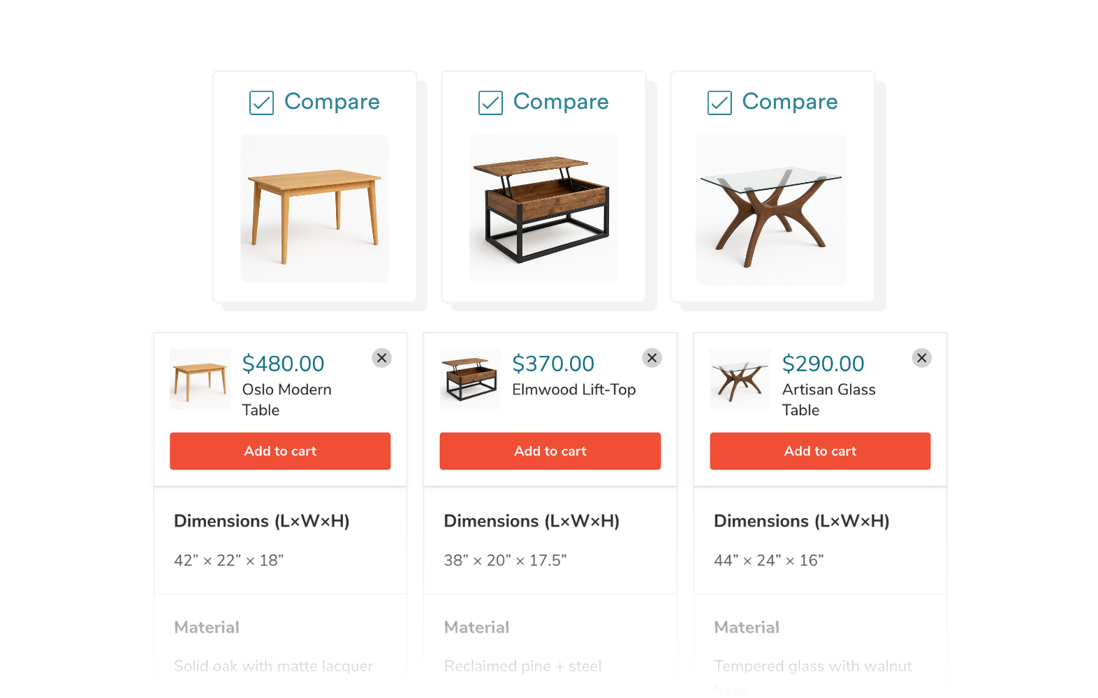 Enable side-by-side product comparisons in your Shopify store