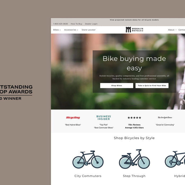 Brooklyn Bicycle Co.: Winner of the Outstanding Shop Award for best sports and recreation online store